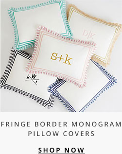 Fringe Border Monogram Pillow