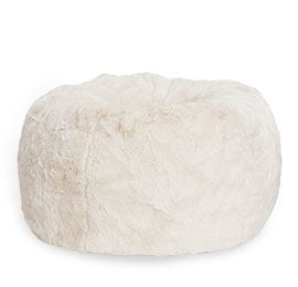 Ivory Polar Bear Faux-Fur Bean Bag Chair