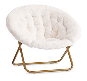 Polar Bear Faux-Fur Ivory Hang-a-Round Chair