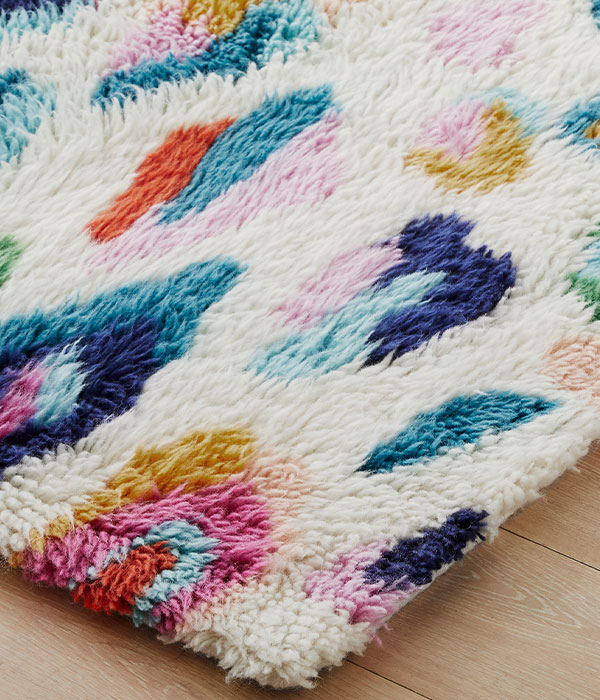 shop EttaVee brush leopard wool rug