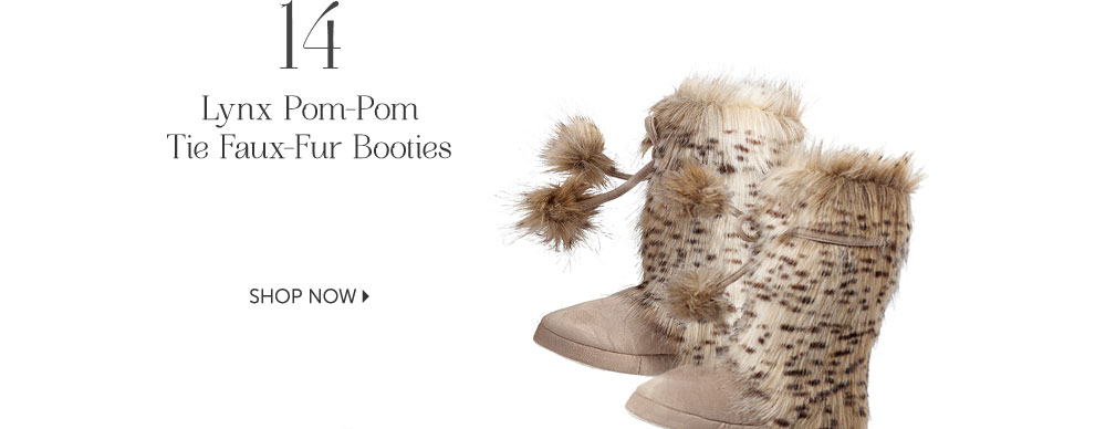 Lynx Pom-Pom Tie Faux-Fur Booties