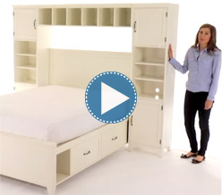 Hampton Storage Bed + Bookcase Tower Set