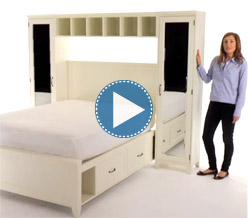 Hampton Storage Bed + Mirror Tower Set
