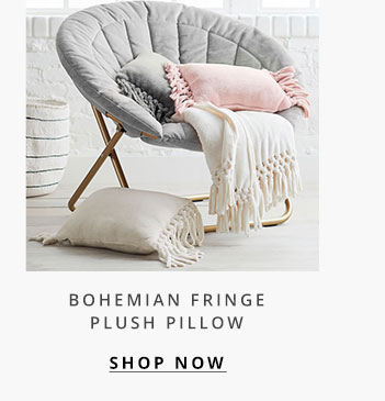 Bohemian Fringe Plush Pillow