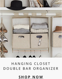 Hanging Closet Double Bar Organizer