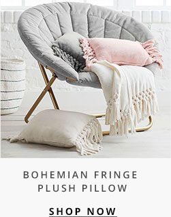 Bohemian Fringe Plush Pillow