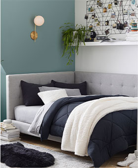 shop tufted corner bed