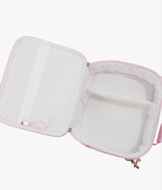 Side-facing image of Gear-Up Adaptive Backpack in LoveShackFancy print.