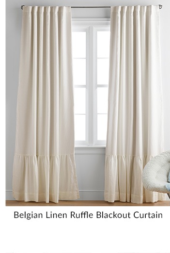 Belgian Linen Ruffle Blackout Curtain