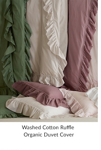 Washed Cotton Ruffle Organic Duvet Cover