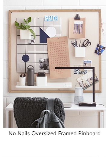 No Nails Oversized Framed Pinboard