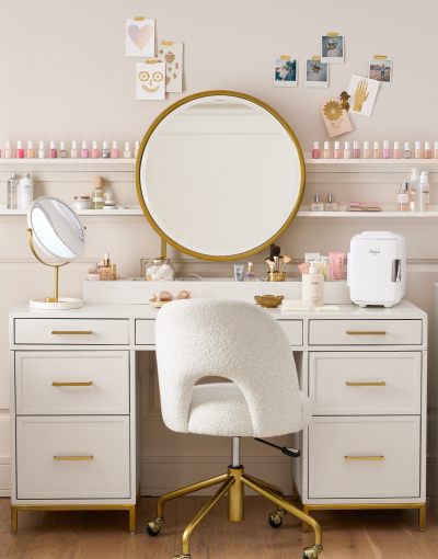 Pottery Barn ホワイト 木製 デスク 引き出し付き ポッタリーバーン Pottery Barn(ポッタリーバーン) 机・テーブル(ライフスタイル