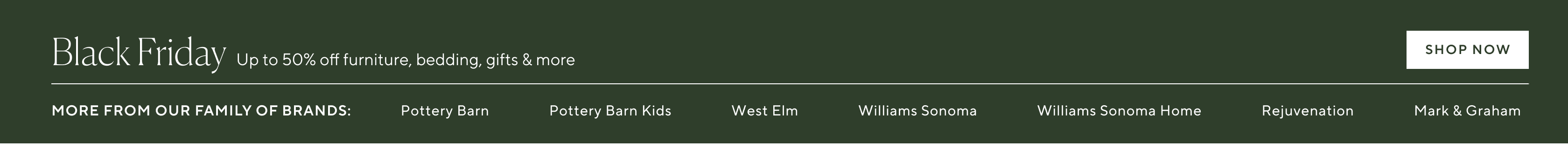 Black Friday up to 50% off furniture, bedding, gifts & more