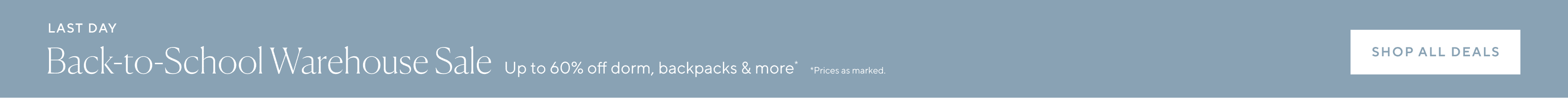 Back to School Warehouse Sale: Up to 60% off Dorm, Backpacks & More