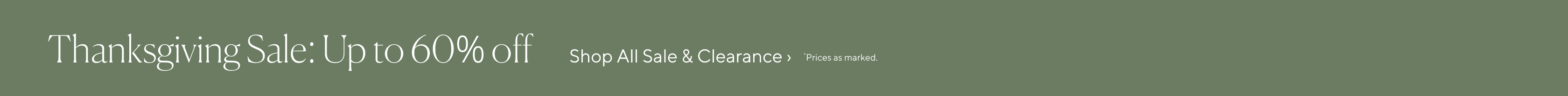 Thankgiving Sale: Up to 60% off