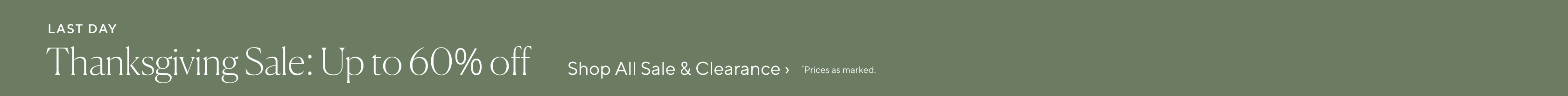 Thankgiving Sale: Up to 60% off