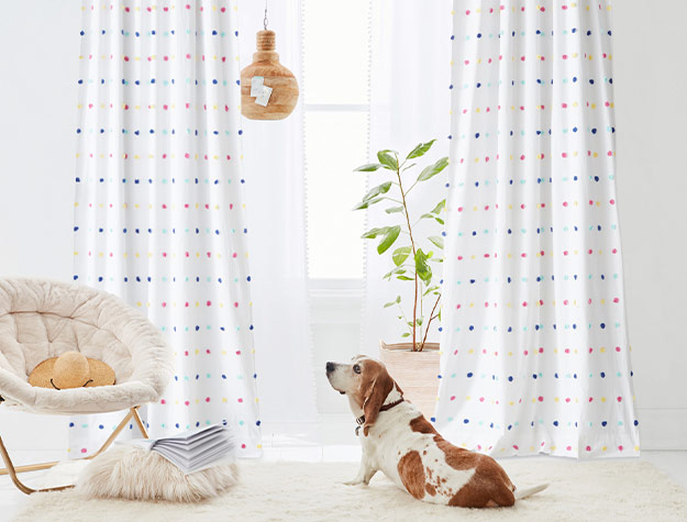 multi dot blackout curtain