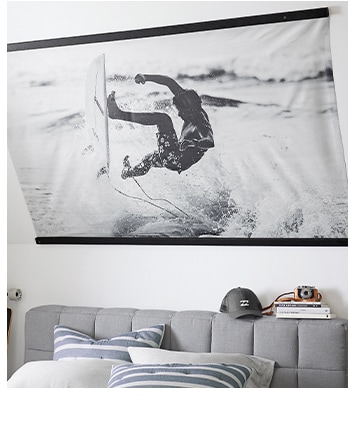 Black And White Surfer Wall Mural