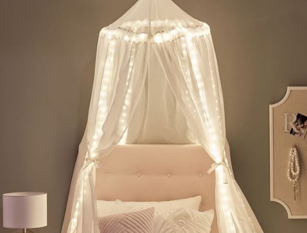 fairy light bed canopy