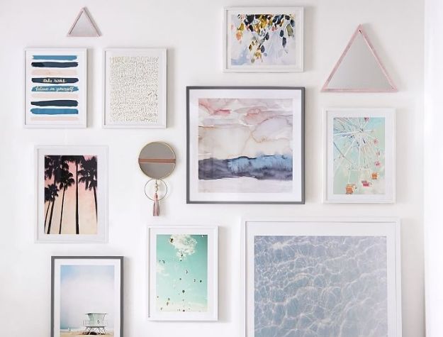 art prints hung in gallery wall style