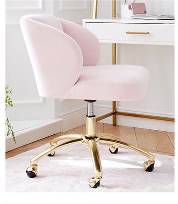 Velvet Wingback Swivel Desk Chair