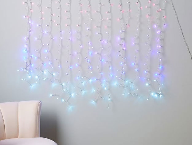 Hanging pastel fairy lights