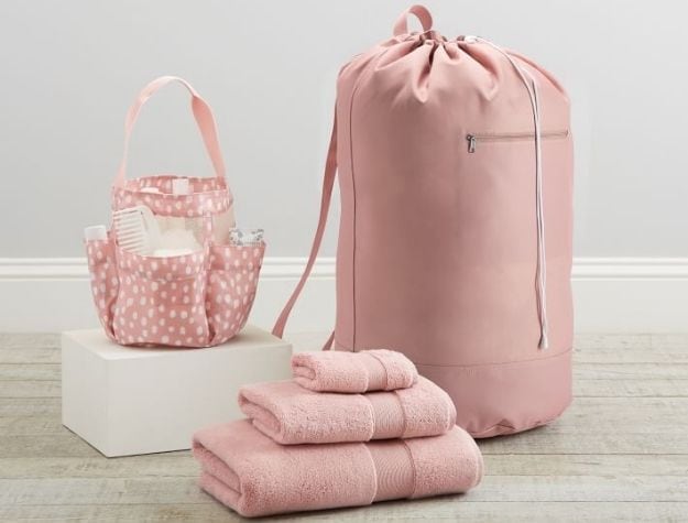 pink dorm bath set bundle