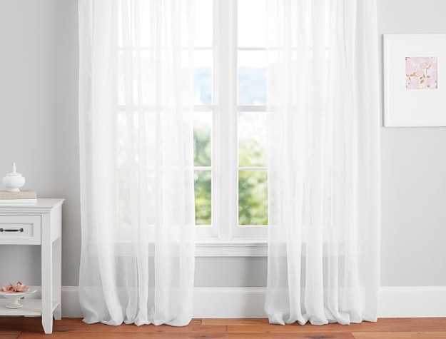White sheer curtains 