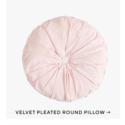 Velvet Pleated Round Pillow