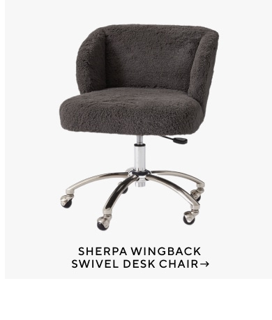 Sherpa Wingback Swivel Desk Chair