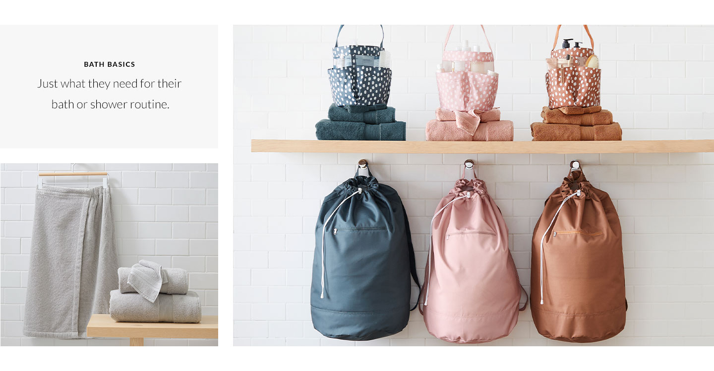 hold-it-all caddies - the go-to spot for bath and shower necessities.
