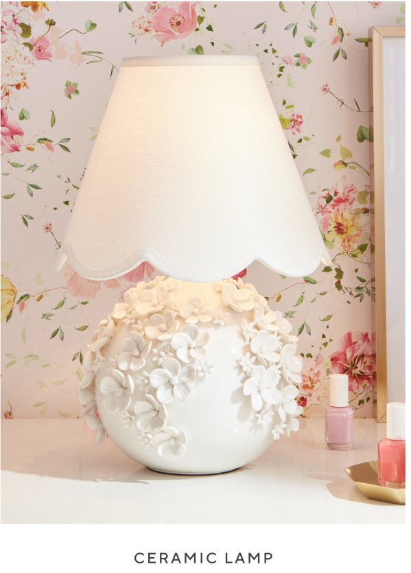 Ceramic Flower Embossed Lamp