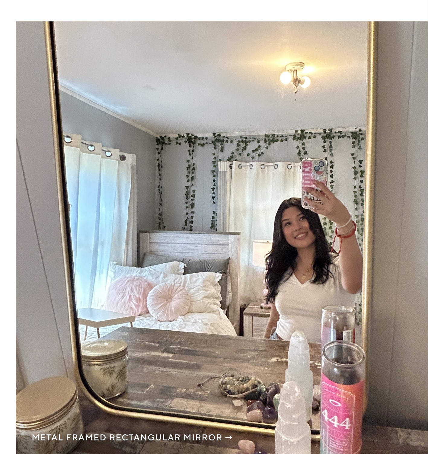 Metal Framed Rectangular Mirror