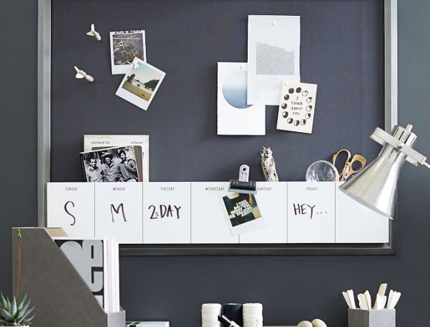 desk organizer with pinboard and blackboard