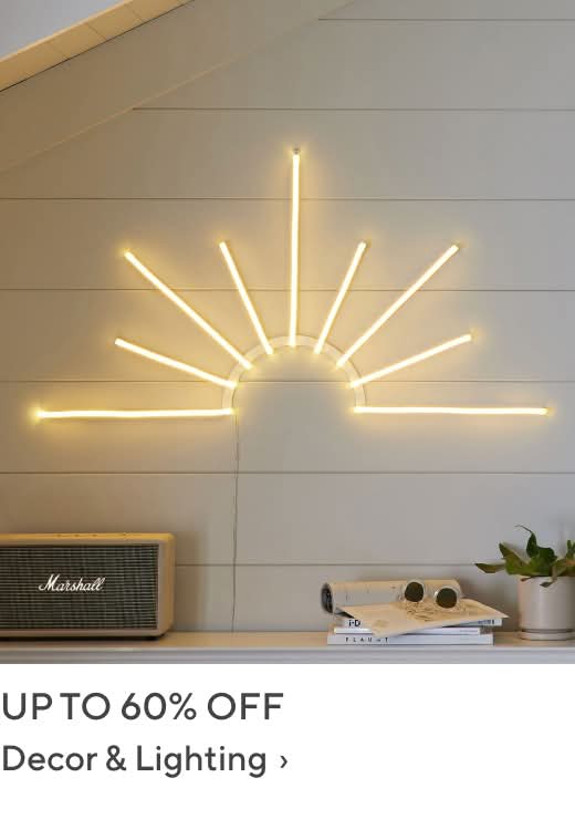 Up to 60% off Decor & Lighting