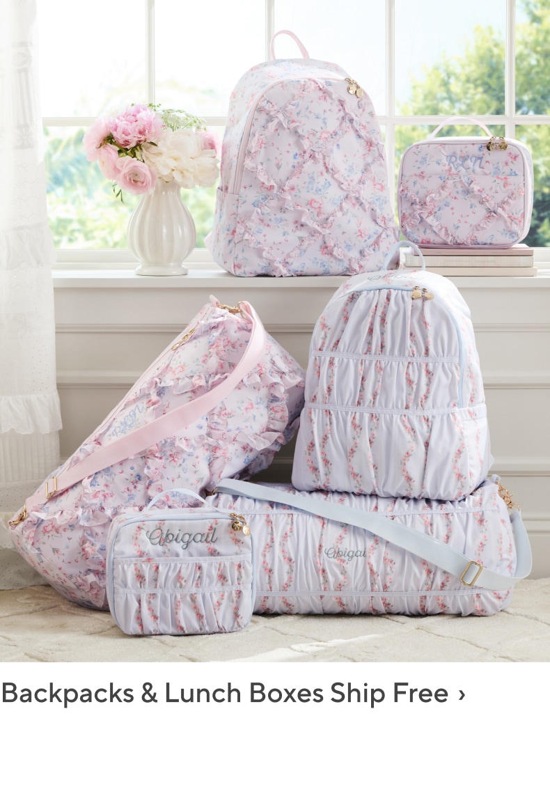 Backpacks & Lunch Boxes Ship Free