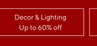 up to 60% off decor & lighting