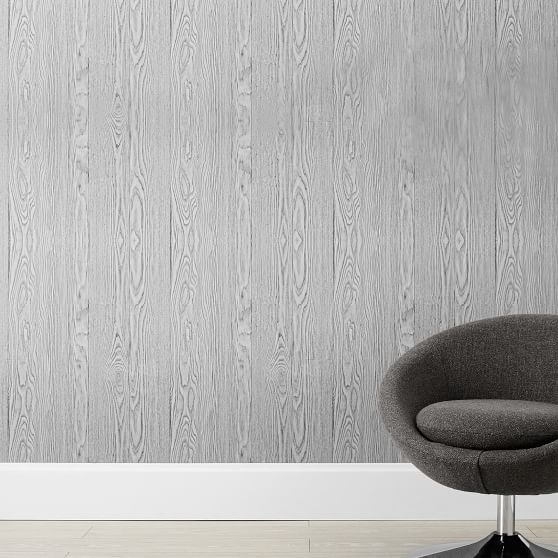 Salvaged Wood Peel and Stick Dorm Wallpaper Pottery Barn Teen