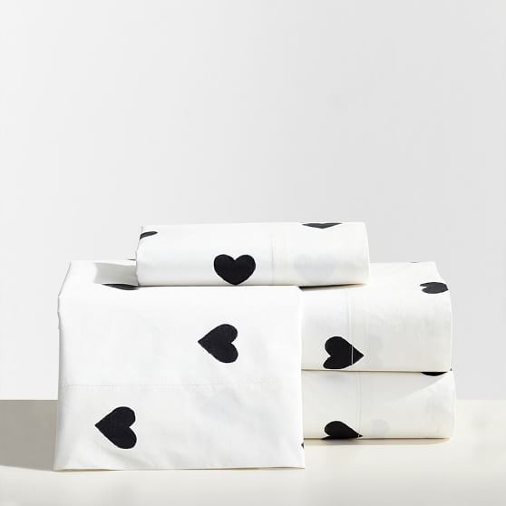 pottery barn heart sheets