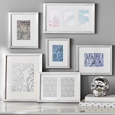 Silver Gallery Frames Set Of 6 Photo Display Pottery Barn Teen