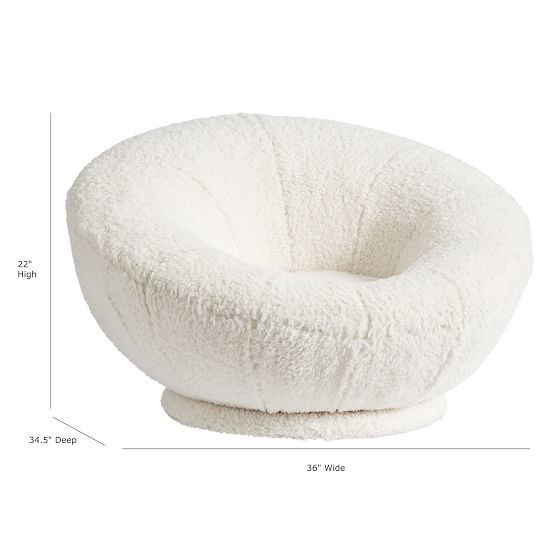 sherpa swivel tulip chair