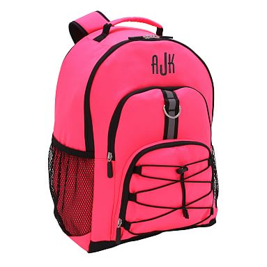 neon pink suitcase