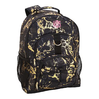 black and gold backpack