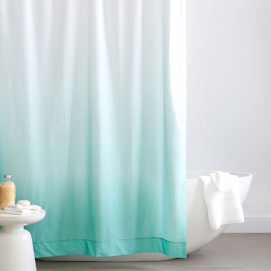 ombre shower curtain teal