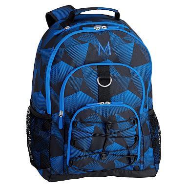 blue and gray backpack