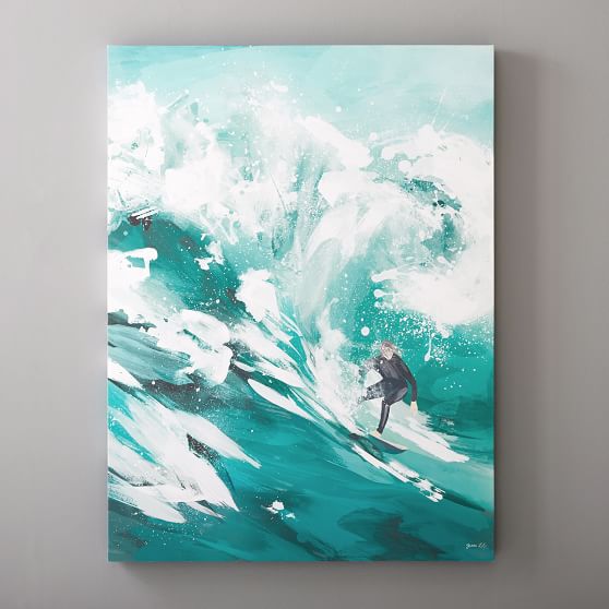 Surfer Canvas Art By Lili Green 30 X40 Wall Prints Pottery Barn Teen