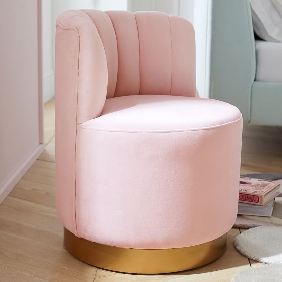 pottery barn pink chair