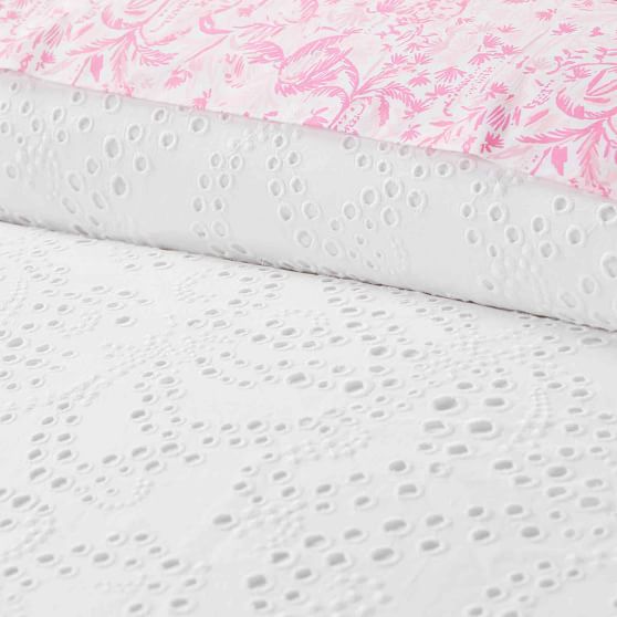 Lilly Pulitzer Ocean Eyelet Girls Duvet Cover Pottery Barn Teen - White Eyelet Bedding Lilly Pulitzer Ocean Eyelet Girls Duvet Cover Pottery Barn Teen - White Eyelet Bedding
