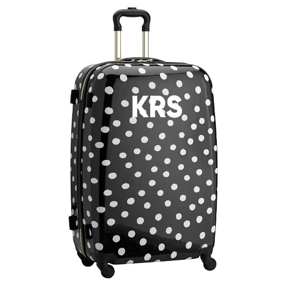 hard shell polka dot luggage