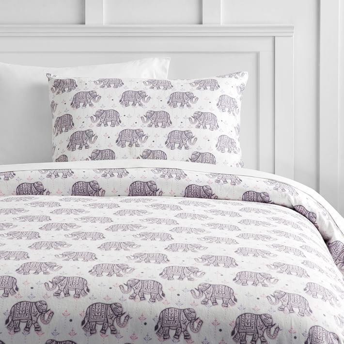 Winter Elephant Flannel Girls Duvet Cover Sale Pottery Barn Teen